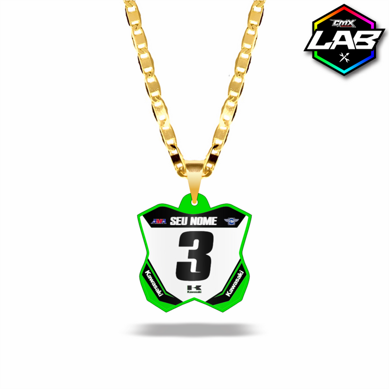 Correntinha Mini Plate Kawasaki 02 - Arte 01