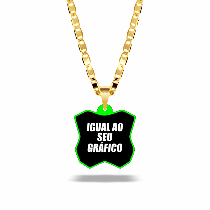 Correntinha Mini Plate Kawasaki 02 - Arte Personalizada